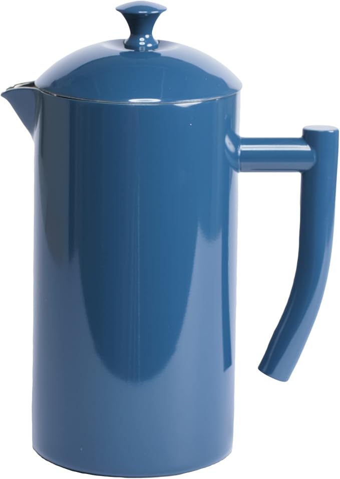 Frieling Double-Walled Stainless Steel French Press Coffee Maker, Navy, 34 fl oz.