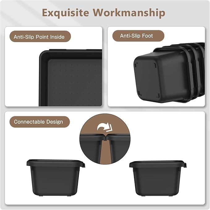 A-LuGei【X-Large Size【5 Pcs】 Tool Box Organizer Tray Divider【Single Size】 Desk Drawer Organizer Bin, Garage Organization and Storage Toolbox for Rolling Tool Chest Cart Cabinet WorkBench Part Widget
