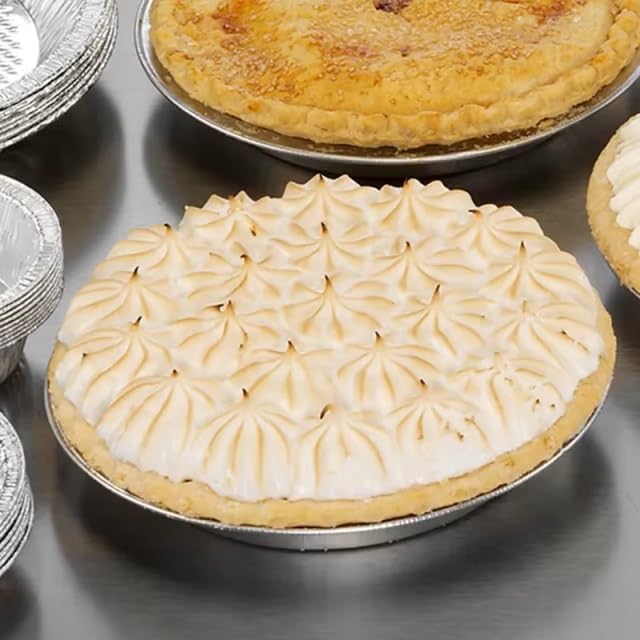 Handi-Foil 10" (Actual Top-Out 9-5/8 Inches - Top-In 8-3/4 Inches) Aluminum Foil Pie Pan - Disposable Baking Tin Plates Made in USA (Pack of 12)