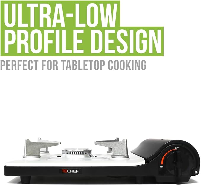 TECHEF - Stovetop Korean BBQ Non-Stick Grill Pan with Agni Portable Gas Stove Burner, Made in Korea (Grill Pan w Stove)