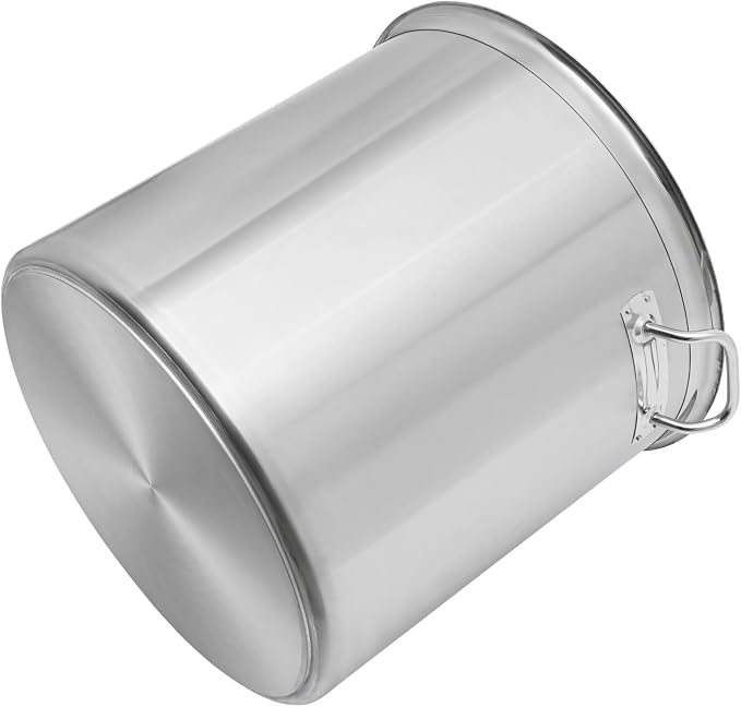 Stainless Steel Stockpot, 100 Quart Large Cooking Pots, Cookware Sauce Pot with Lid, Heavy Duty Commercial Kitchen Grade Stock Pot for Soup, Stew & Sauce, Riveted Silicone Handle