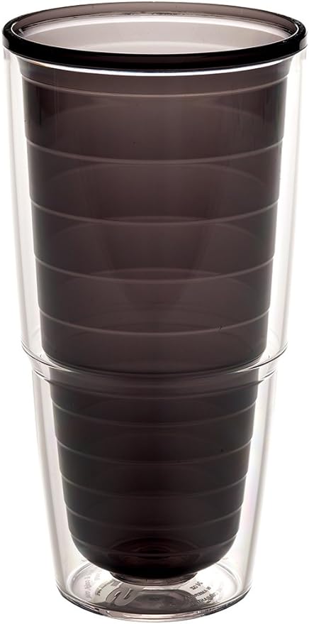 Tervis Clear & Colorful Tabletop Made in USA Double Walled Insulated Tumbler Travel Cup Keeps Drinks Cold & Hot, 24oz, Quartz | Made in USA, Double-wall Insulated, Shatterproof, BPA-Free, Dishwasher Safe, Fits Most Cupholders, Gifts under $25