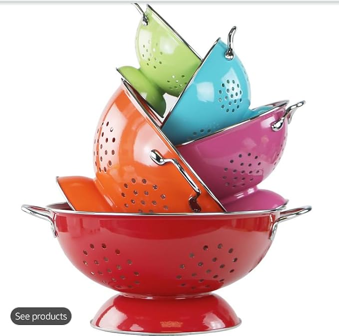 Calypso Basics by Reston Lloyd Powder Coated Enameled Colander, 1 Quart, Turquoise