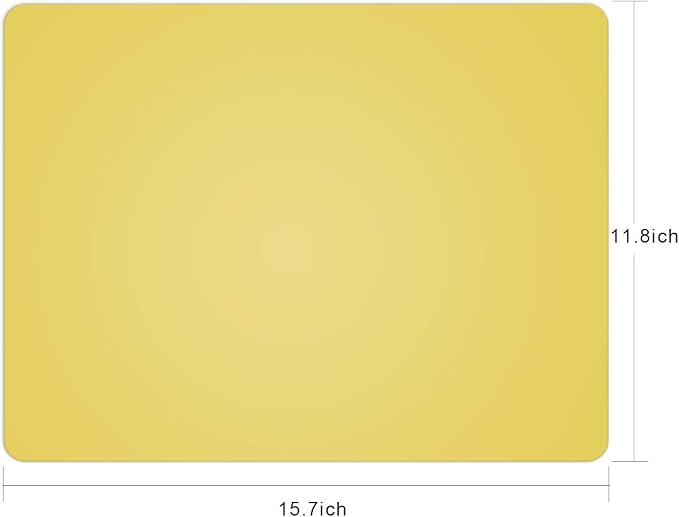 Silicone Placemats, Food-Grade Non-Slip Waterproof, Dining, Stain Resistant, Countertop Protector, Kitchen Counter Mat, Heat Resistant, Baking mat Dishwasher Safe (15.7x11.8Inch-4pack, Yellow)