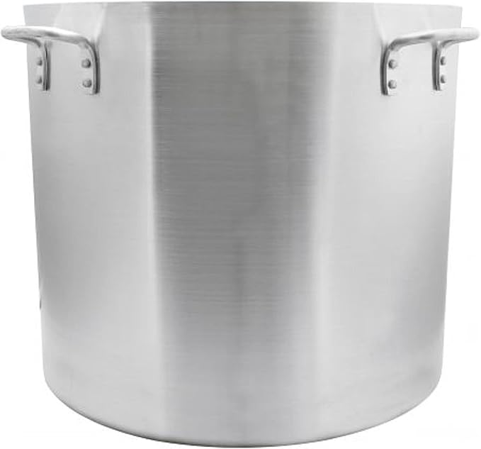 TrueCraftware- 160 qt. Aluminum Stock Pot with Quad Handles 6mm Thickness- Multipurpose Pot Cookware Large Stockpot Stew For Cooking Simmering Soup Seafood Stock Home Kitchen Restaurant