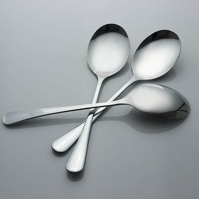 Large Serving Spoons,AOOSY 2 Pcs-9.8 Inches Stainless Steel Serving Spoon | for Buffet, Parties, Catering,Solid Serving Utensils Serving Utensil,Dishwasher Safe