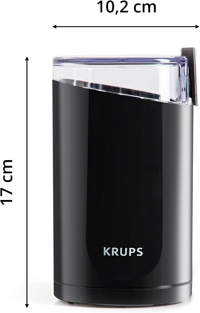 KRUPS Electric Coffee Grinder, Stainless Steel Blades, Black | 3 oz Capacity | 200W Motor | For Coffee Beans, Herbs & Nuts | Pack of 2