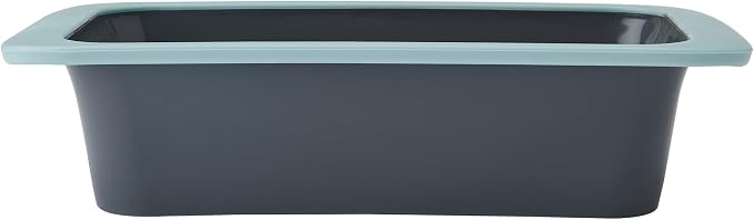 Chicago Metallic Silicone Loaf Pan, 9x5 Inch Nonstick Bread Pan for Baking, Wire-Reinforced Rim, Oven Safe to 428F, Flexible Bakeware for Bread, Meatloaf, and More, Blue
