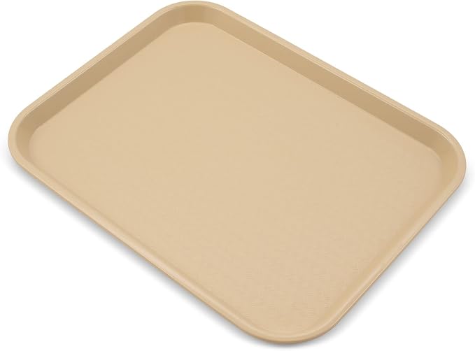 Carlisle FoodService Products Cafe Plastic Fast Food Tray, 14" x 18", Beige (Pack of 2)
