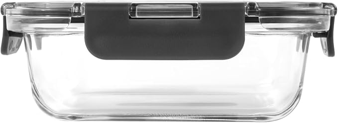 Zyliss E981067 4 Piece Glass Container Set, Shatterproof Glass, Airtight Food Storage Boxes with Sealable Lid, Microwave Safe, BPA Free, Freezer Safe, Fridge Storage, Food Container