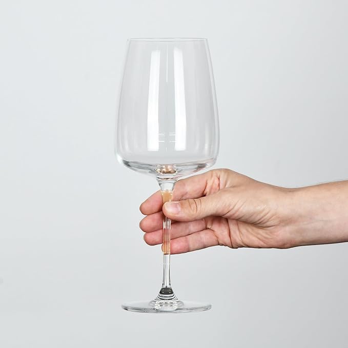 Krosno Red Wine Glasses Set of 4, 20.3 oz, Modern Collection | Large White Wine Glasses, Rosé, Cocktails, Aperol, Water, Lead-Free Crystal, Dishwasher Safe, Idea Reaglo