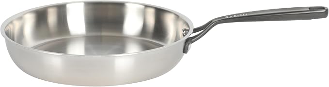 Babish 10-Inch Tri-Ply Stainless Steel Frying Pan With Black Handle – Professional Grade Skillet for Searing, Sautéing & Everyday Cooking