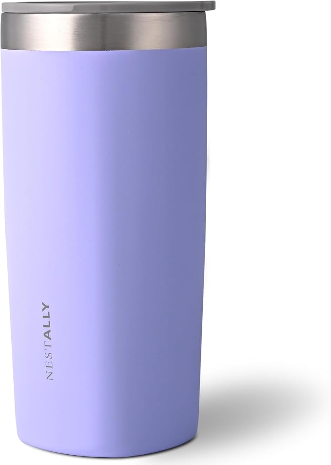 NESTALLY Crafted 20oz Insulated Coffee Tumbler with Lid,Lavender | Stainless Steel Double Wall Vacuum, BPA Free,Travel Coffee Mug Keeping Drink Cold & Hot,Gifts for Women Men Her Him