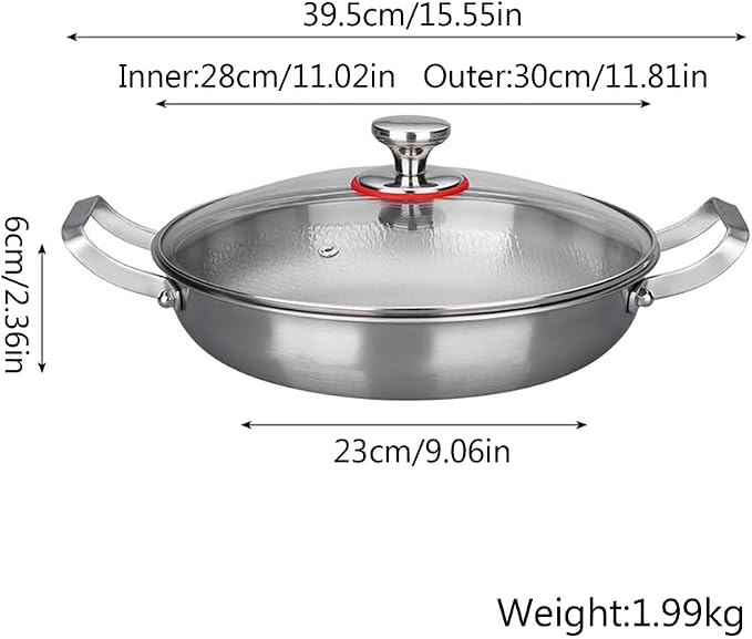 Titanium Hammered Pan, 2026 New Upgrade Double Handle Non Stick Titanium Pans for Cooking, Ultra-Durable, Scratch-Resistant, Even Heating Frying pans, Compatible With All Cooktops,With lid,11