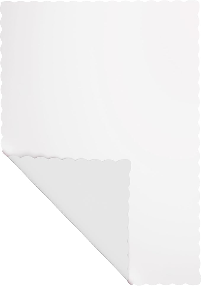 Paper Placemats - Disposable - Scalloped Edge (100, White)