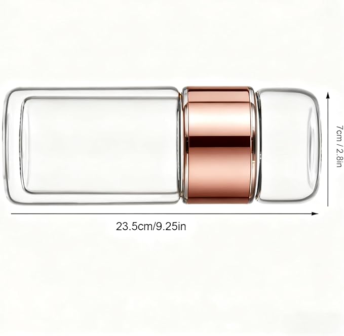 Yosoo Health Gear Tea Infuser Bottle 420ml Double Layer Stainless Steel Leak Proof Separating Bottle Reusable Glass Water Bottle for Office Travel Home Rose Gold