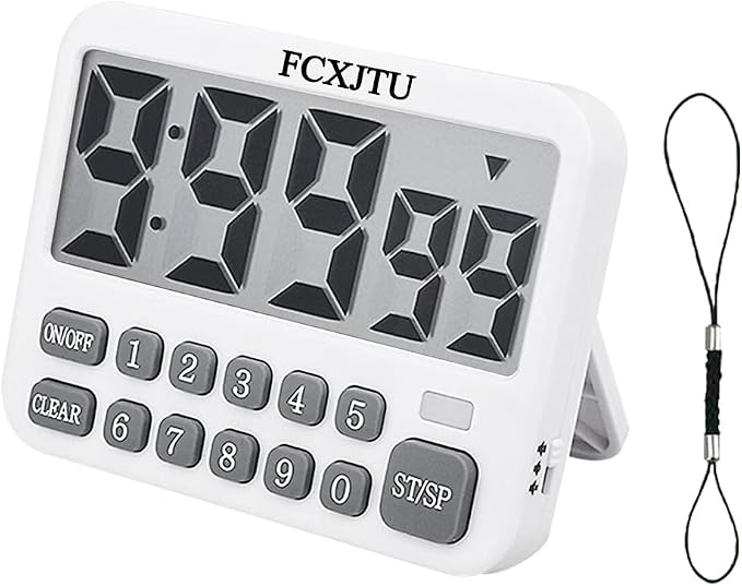 Digital Kitchen Timer, Digits Directly Input Countdown Timer for Cooking | Count Up, Large Display, On/Off, Magnetic Back, Loud Alarm, Stand, Easy Operation, 3A Battery Included for Baking Study