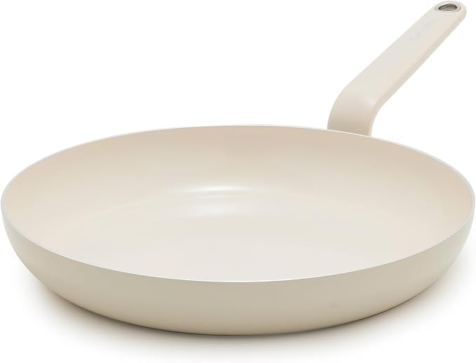 GreenPan Rio Advanced 12" Frying Pan Skillet, Ceramic Nonstick PFAS-Free, Induction Ready, Dishwasher and Oven Safe, Cream White