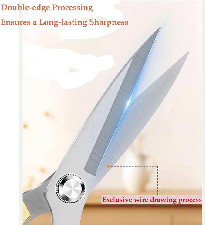 Multi-Purpose Kitchen Shears Scissors, Heavy Duty Stainless Steel Kitchen Scissors for Food with Strong Straight Edge Snips Colorful Handle (Bamboo joint)