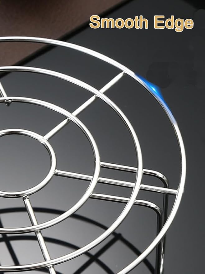 Round Cooling Racks Dia 11" for Cooking & Baking, 304 Stainless Steel Steamer Rack, Canning Rack, Circle Wire Cooling Rack for Air Fryer, Instapot, Cake Pans (Height 1.8",11"/28cm)