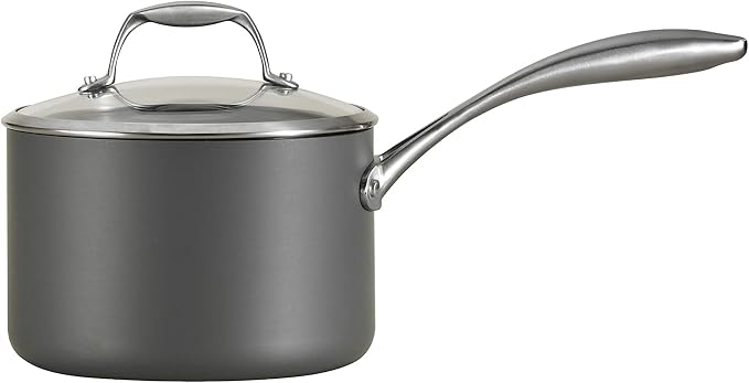 Tramontina OnyxPro Hard Anodized Non Stick 3-Quart Sauce Pan with Lid | Saucepan with Reinforced Nonstick Coating, Oven Safe
