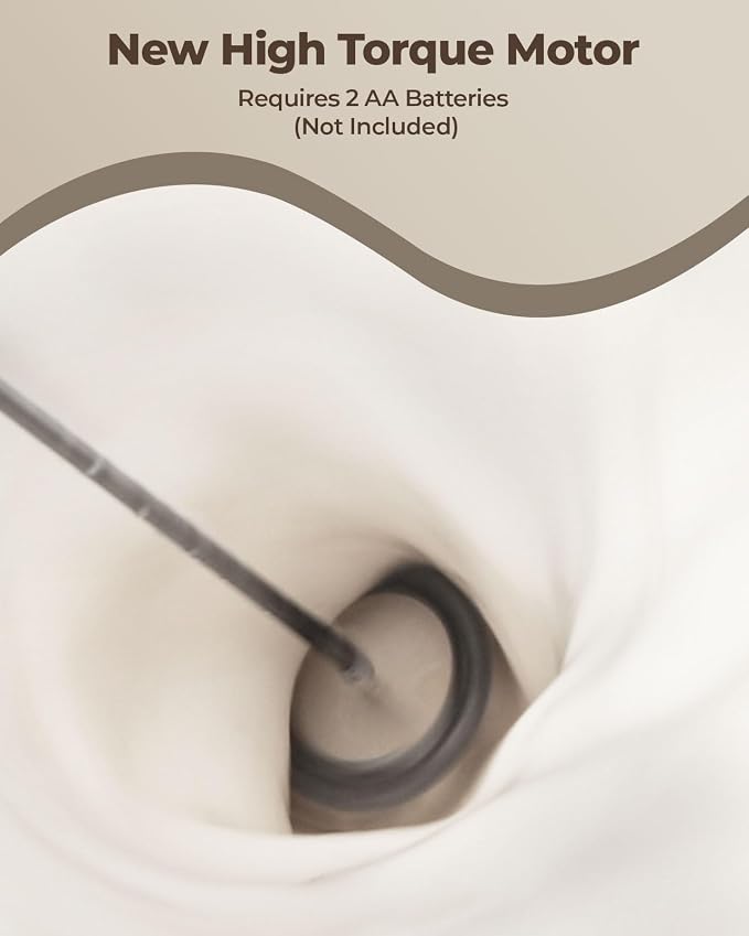 SIMPLETASTE Milk Frother Handheld Electric Foam Maker Battery Operated | Drink Mixer with Stainless Steel Whisk for Cappuccino, Bulletproof Coffee, Latte, Midnight Black, without Stand