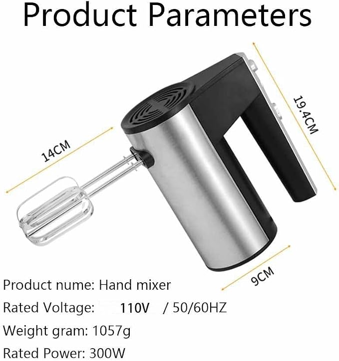 800W Electric Hand Mixer Kitchen Handheld Mixer 5 Speed Powerful with Turbo for Baking Cake Lightweight & Personal Electric Mixer with Egg Baking Beaters Dough Hooks, Whipping Mixing Cookies