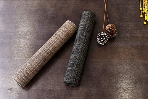 Zupro Woven PVC Table Runner(Hemp Black) 12x71IN, for Indoor/Outdoor Use | Washable Heat-Resistant Non Slip Table Mats PVC Vinyl Kitchen Dining Patio Table Place Mats for Holidays Dinner Parties BBQs