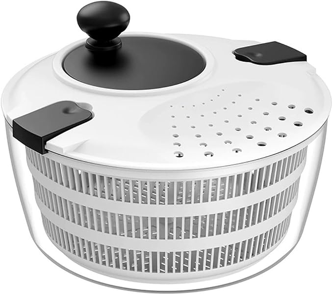 Collapsible Salad Spinner, 4L Hand Crank Vegetable Dryer with BPA-Free | BPA-free 4L capacity | Fits most standard sinks | Dishwasher-safe removable basket | Collapsible to 1/3 size