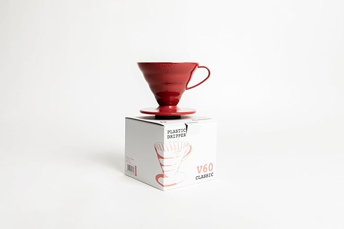 Hario V60 Plastic Coffee Dripper, Size 02, Red