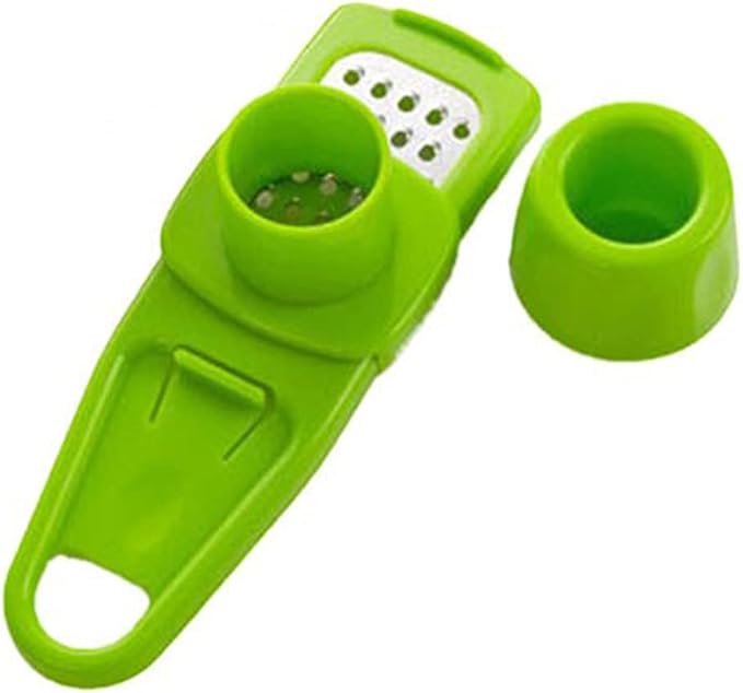 Angel's Peel Lounge Multipurpose Garlic Mincer and Garlic Crusher - Easy Squeeze Clean Garlic Press, Dishwasher Safe Sturdy Tool Compact and Portable Design for Extracts More Paste Per Clove - Green