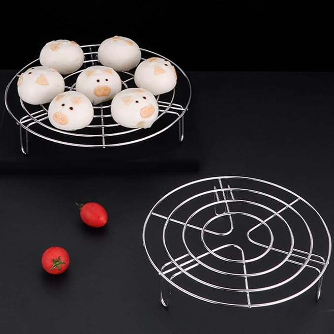 Steam Rack, Heavy Duty Steaming Rack Stand, Stainless Steel Round Steamer Cooling Rack Trivet, Pot Steamer Insert Food Stand, Steaming Cookware Accessories(Size:15.5cm/6.1in)