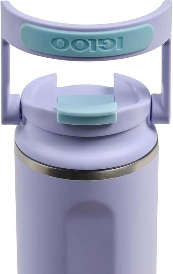 Igloo, 20 oz FlipNSip Tumbler, Reusable Travel Mug, Stainless Steel Insulated Hydration Cup for Hot & Cold Beverages, Lilac