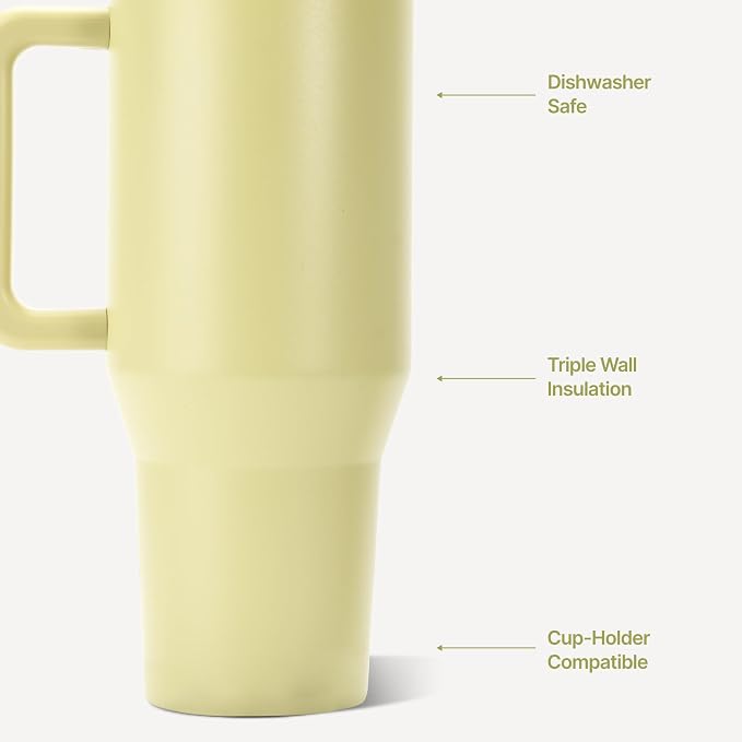 HydroJug Traveler 40oz, Insulated Tumbler with Handle & Straw, Olive