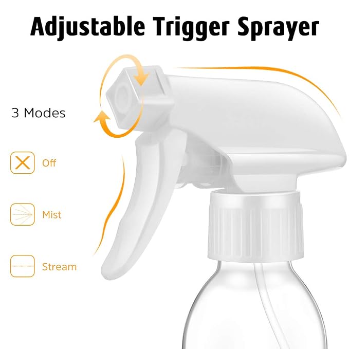 Small Glass Spray Bottle 4 OZ, 2 Pack Empty Clear Glass Spray Bottles | Empty Spray Bottles for cleaning, Plants, Pets, Hair, Durable Spray Nozzle, Fine Mist, Labels, Funnel, Pipettes, Reusable