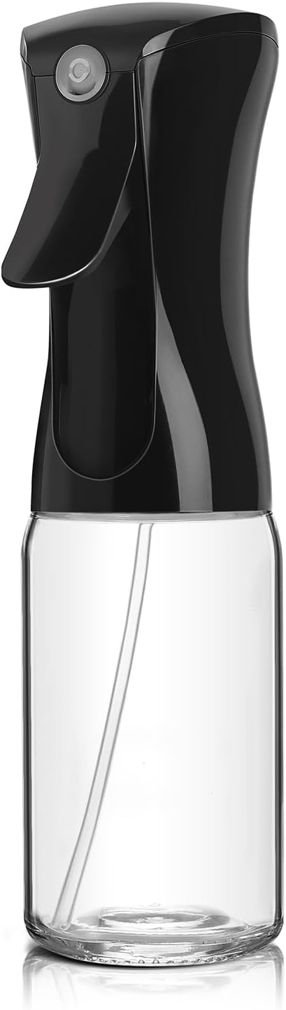 Oil Sprayer for Cooking,Fan Spray, Refillable,Glass Bottle,2 Pcs | Even Fan Spray,1g Portion Control,Anti-Drip Design, Easy Refill,Air Fryer,Salad&BBQ Friendly,clear