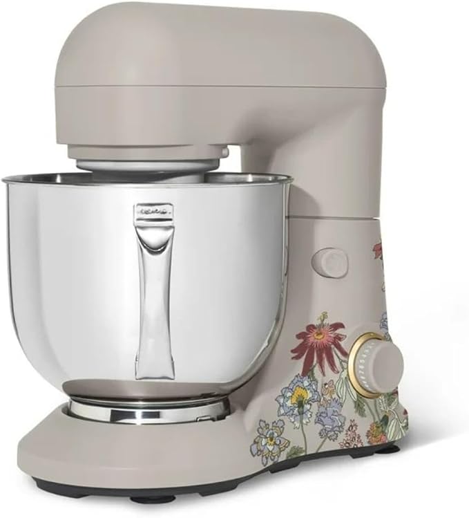 Wonderful Kitchen Stand Mixer 5.3 Qt Bowl, 12 Speeds Tilt-Head, Dough Hook Flat Beater Whisk for Baking Tasks Metal Build for Baking (Wildflower Porcini Taupe)