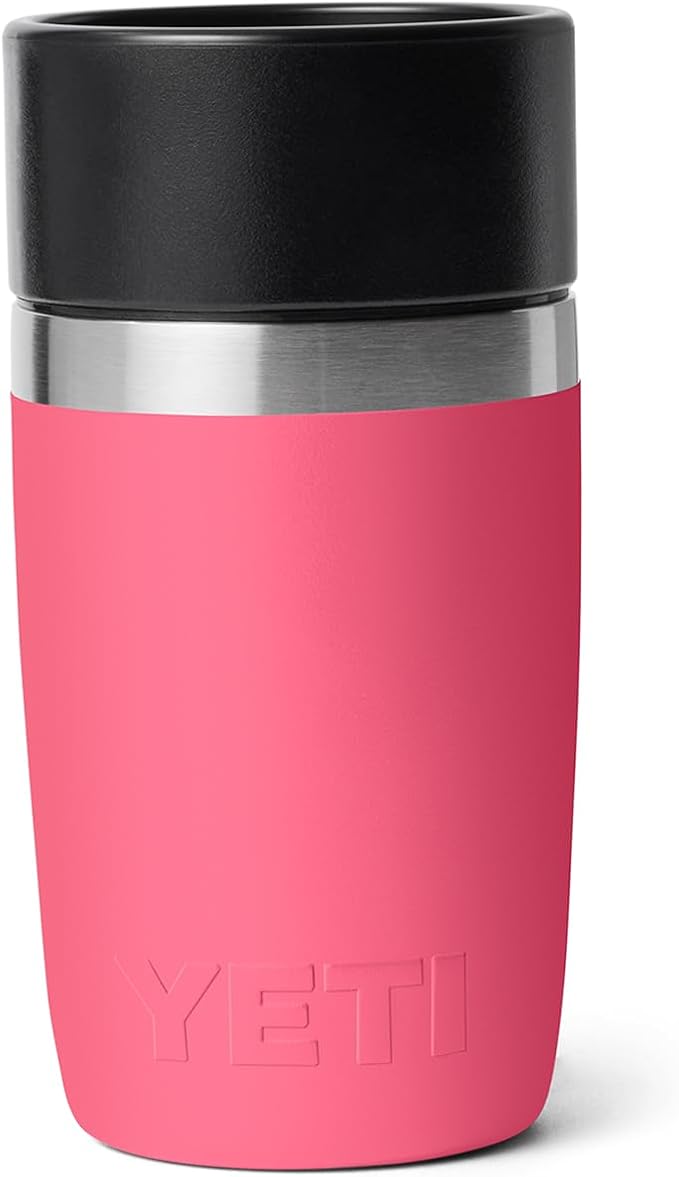 YETI Rambler 8 oz Travel Bottle, Stainless Steel, Vacuum Insulated with Leakproof Commuter Cap, Tropical Pink