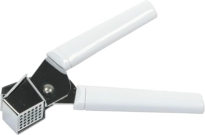 Chef Craft Classic Garlic and Spice Press, 6.88 inch, White and Chrome