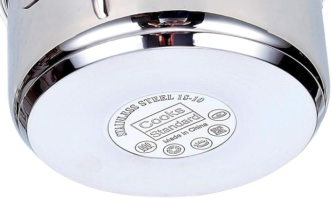 Cooks Standard Heavy Duty Stainless Steel Stock Pot - Large Deep Pot | 8 Quart Stainless Steel Stock Pot with Lid, Thick Bottom Deep Cookware for Pasta, Spaghetti, Canning & Family Meals