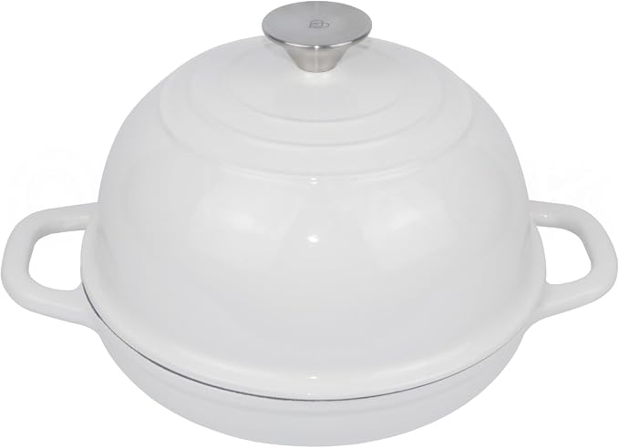 Dutch Oven for Bread Baking Bread Oven for Sourdough Bread Baking, Enameled Cast Iron Dutch Oven Pot with Lid 5 qt Cast Iron Bread Pan, White