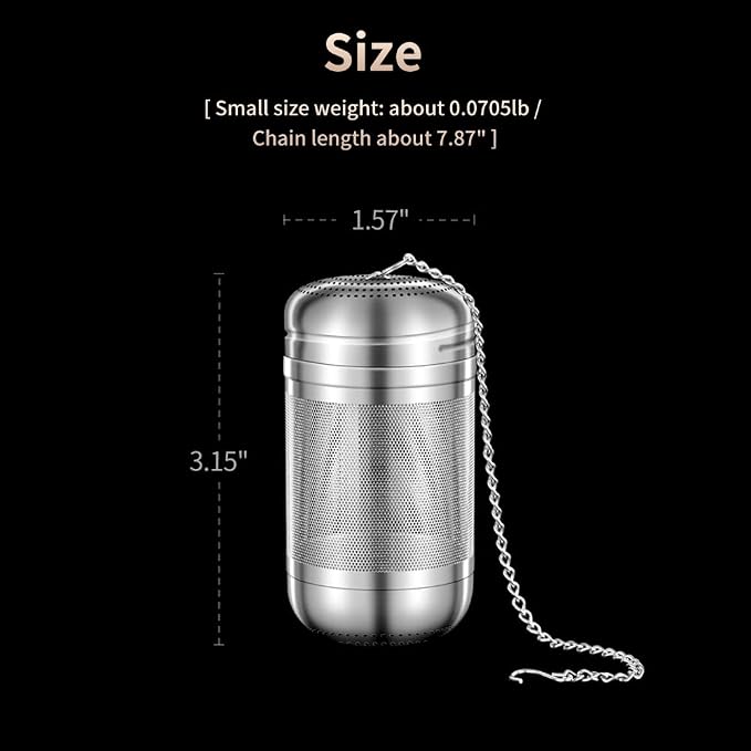 2 Pack 316 Stainless Steel Tea Infuser for Loose Tea, Tea Infuser for Cooking, Extra Fine Mesh Tea Strainers, Tea Strainers for Loose Tea (2 Pack - Small)