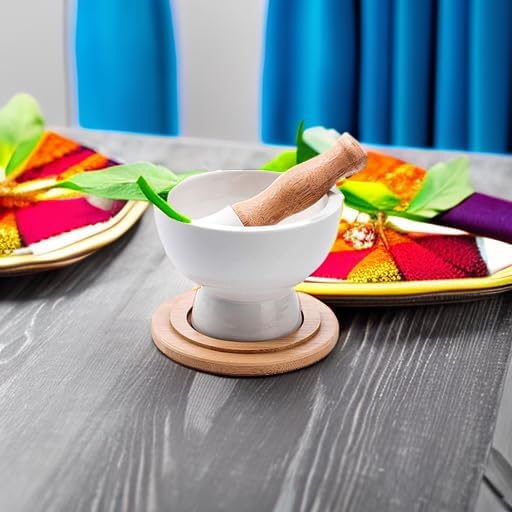 E-liu Porcelain Mortar and Pestle Set with Lid, Functional for Grinding | Pill Crusher, Spice Grinder, Herb Bowl, Pesto Powder with Anti-Slip Base and Grip – Molcajete for Seasoning, Paste