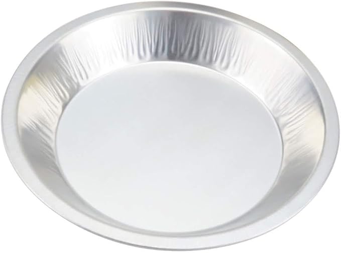 KitchenDance Disposable Heavyweight Aluminum Foil Pie Pan - 36 Ounces Round Baking Pan Perfect for Homemade Cakes, Pies - Aluminum Foil Pan for Baking, Storing, and Preparing Food, #1070 (25, Silver)