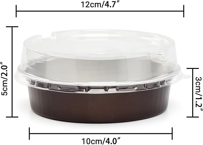 Beasea Mini Pie Pans 20 Pack Disposable Pie Tins Aluminum Pie Pan with Lids, 4 Inch Round Oven Baking Mini Cake Pan 8 Oz Foil Pan for Pie Tart Quiche