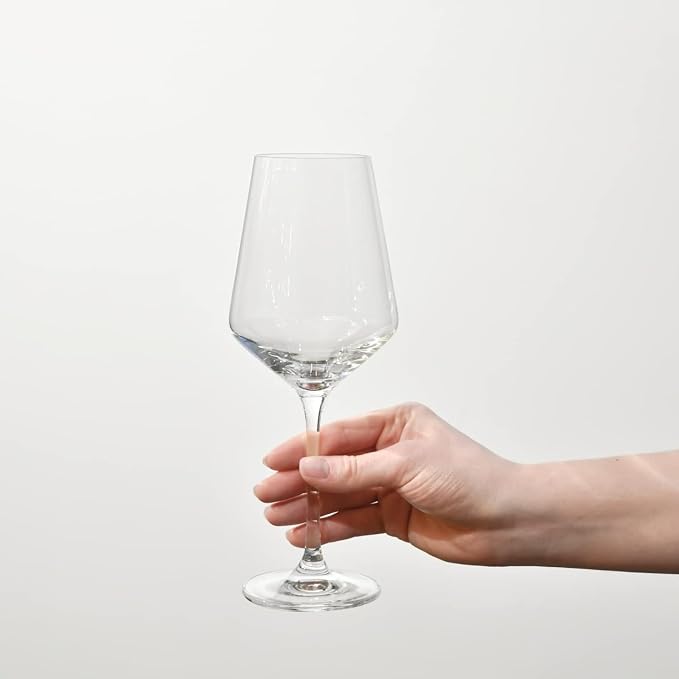 KROSNO White Wine Glasses Set of 4, 13.2 oz, Avant-Garde Collection | Wine Tumbler with Stem, Lead-Free Crystal Glassware, Drinking Glasses, Elegant Cups, Home & Restaurant, Dishwasher Safe