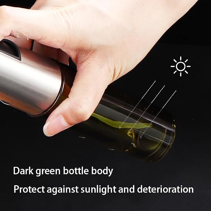 NIKKIER Oil Sprayer for Cooking,100ml Olive Oil Spritzer,Oil Sprayer for Air Fryer, Salad,BBQ,Roasting (Light Blockage)