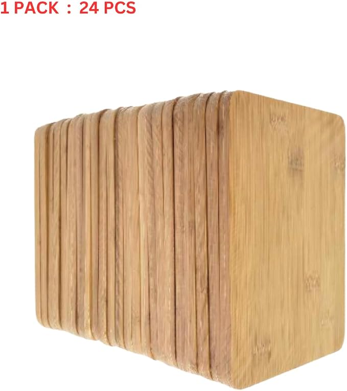 Set of 24, 8"X6" Bulk Wholesale Plain Blank Bamboo Cutting Boards, Mini Wood Charcuterie Platter, Serving Tray, Hot Mat for Customized, Personalized Engraving, Wall Art, Table Decor