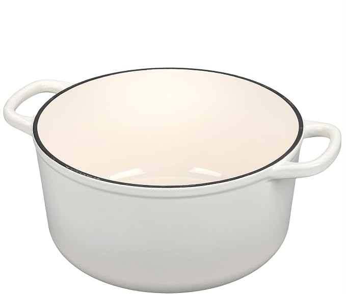 EDGING CASTING Enameled Cast Iron Dutch Oven with Sourdough Bread Baking Kit, Bread Dutch Oven with Lid, Includes Proofing Basket & Baking Tools, 5qt, White
