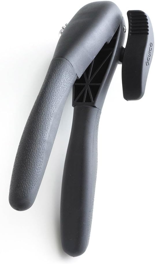 CUTCO Model 1506 Can Opener with black soft-grip handle in factory-provided plastic bag